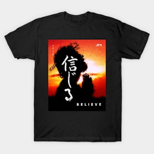 Japanese Aesthetic Graphic - Japan Tokyo Digital Paint Art - Believe T-Shirt